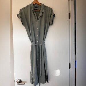 Frank and oak seafoam button up midi dress XXS
